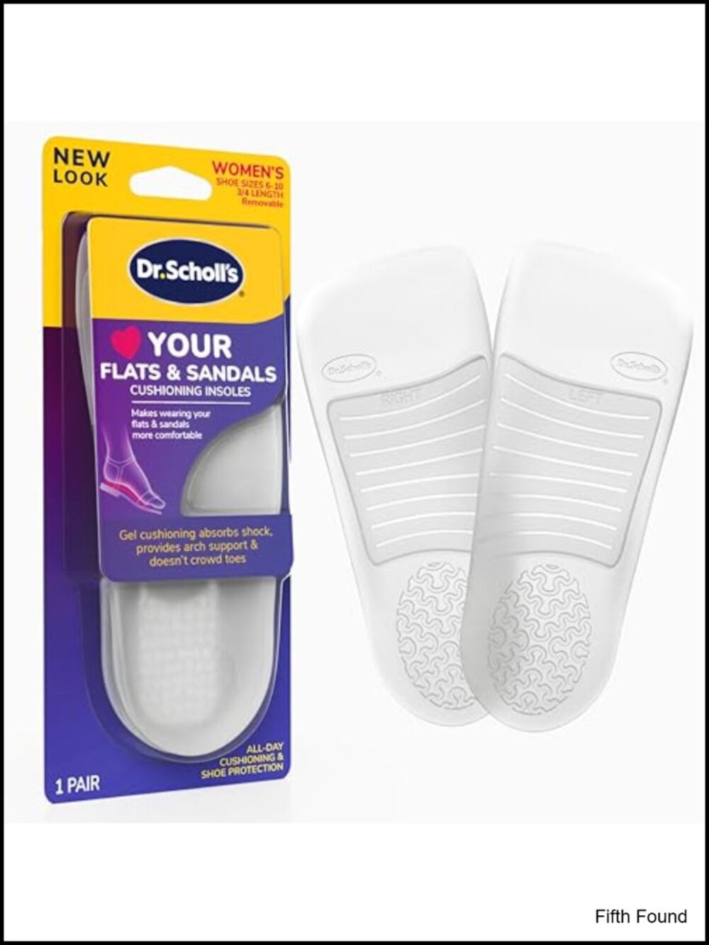 3/4 Length Arch Support Insoles for Women Flats Sandals Gel Cushion